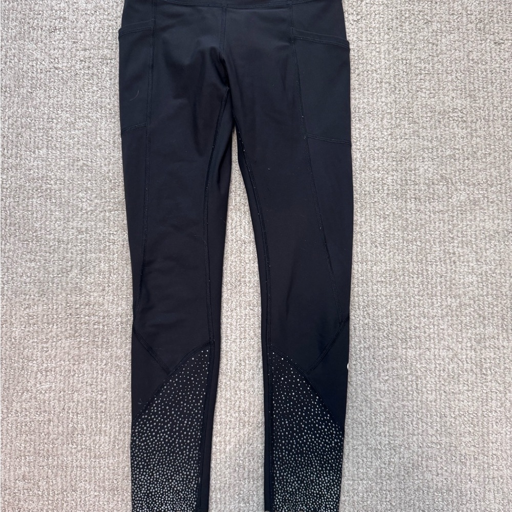 Chic Black Lulu Leggings with Speckled Detail